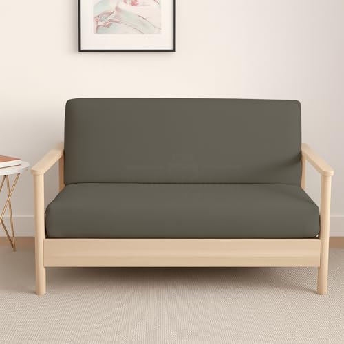 Queen Size Microfiber Futon Cover - Zippered, Machine Washable, Dark Grey