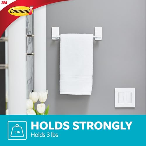 Matte Black Wall-Mount Hand Towel Bar, 9-Inch Damage-Free Bathroom Rack