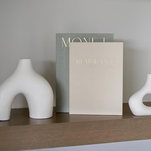 Set of 2 Decorative Linen Books - Aesthetic Faux Books for Coffee Table Decor