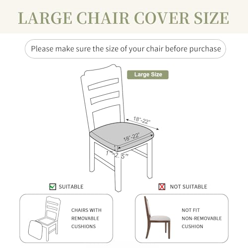 Waterproof Dining Chair Covers Set of 6 - Large, Taupe