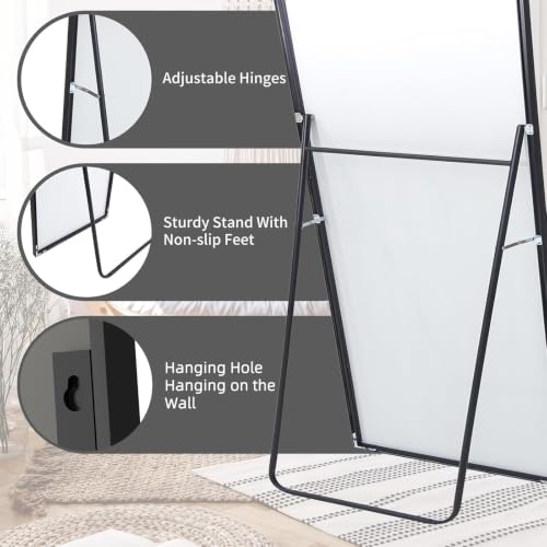 71" x 32" Full Length Floor Mirror, Oversized Aluminum Alloy Frame Mirror