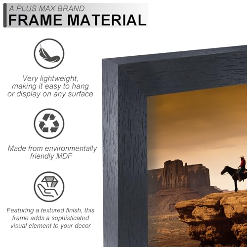 A PLUS MAX 11x14 Black Picture Frame, Lightweight Wall Mount Poster Frame