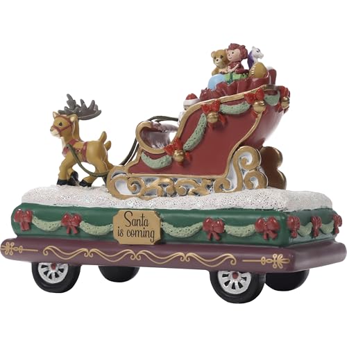 Precious Moments Santa is Coming Resin Figurine - Hand-Painted Christmas Decoration, 5.5 in