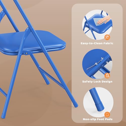 3-Piece Kids Folding Table and Chairs Activity Set, Sturdy Metal Frame