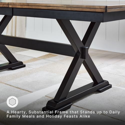 Extendable Farmhouse Dining Table with Butterfly Leaf, Seats 8