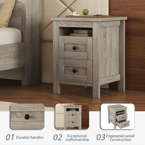 3-Piece Full Bedroom Set with Storage Platform Bed, Nightstand, and Dresser