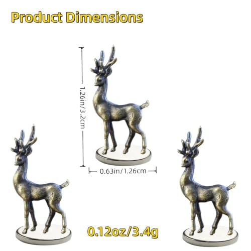 3-Piece Brass Fawn Magnetic Door Hinge Toppers - Decorative Animal Accents