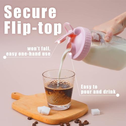 Wide Mouth Mason Jar Pour Spout Lids with Handle - 4 Pack Flip Top Lids