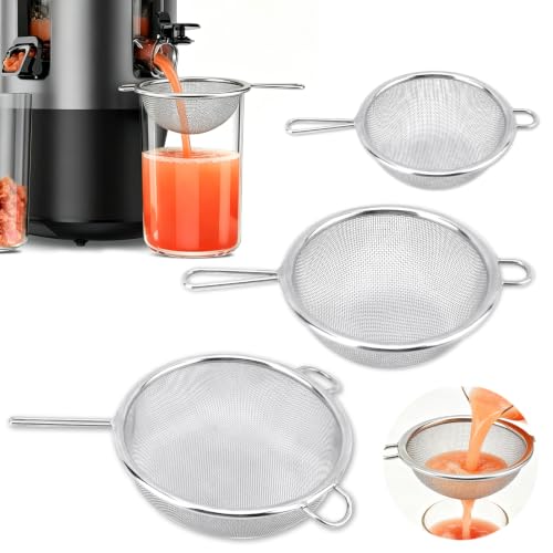 Universal Fine Mesh Juice Strainer - 3-Piece Stainless Steel Filter Set