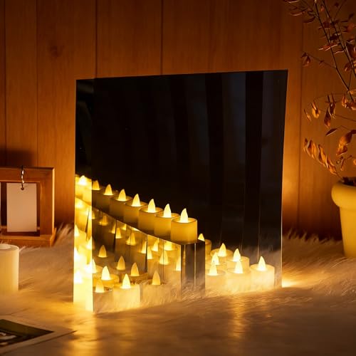 3-Piece Two-Way Mirror Acrylic Sheets, 12 x 12 Inch See-Through Panels