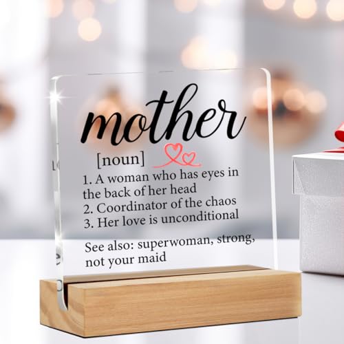 Mother Gift Acrylic Sign - Decorative Desk Plaque for Mom's Birthday & Holidays
