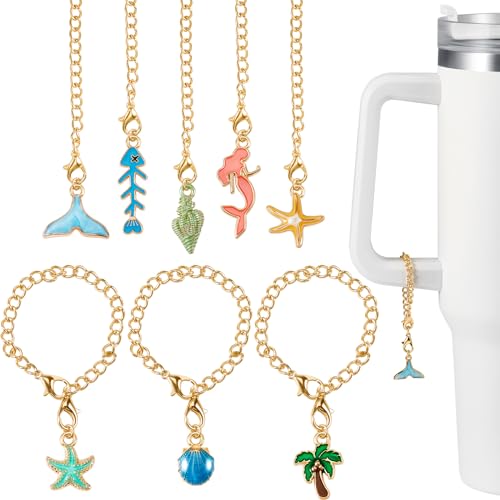Beach Theme 8 Pcs Tumbler Charms with Chains for Cups – Landical