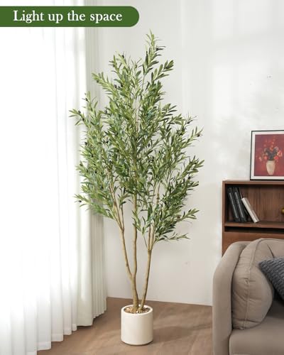 6FT Faux Olive Tree with Pot - Realistic Indoor Decoration