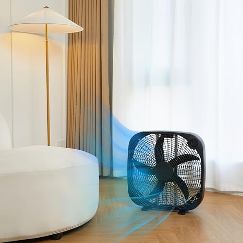 Amazon Basics 20-Inch 3-Speed Portable Box Fan with Carry Handle