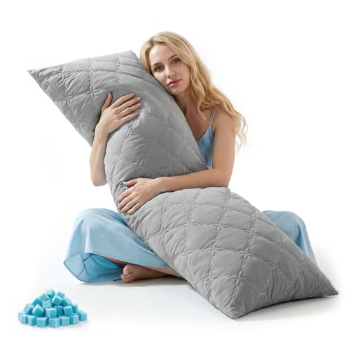 Cooling Body Pillow - Memory Foam, 20x54 Inches, Soft Nylon-Spandex Cover