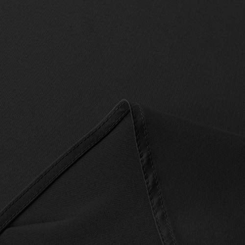 Black Round Tablecloth 60 Inch - Water Resistant Polyester Table Cover