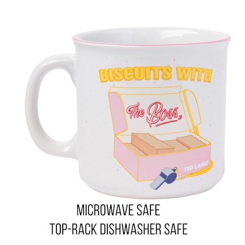 Ted Lasso Biscuits with the Boss Ceramic 20oz Camper Mug - Officially Licensed