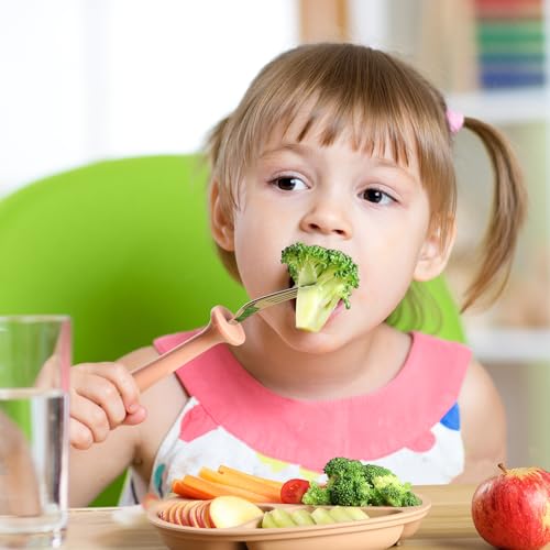 Toddler Forks 6-Piece Set with Silicone Handle Stainless Steel