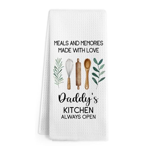 Gnmduw Daddy Gifts Kitchen Towels - Fathers Day Birthday Hand Dish Towel - 16x24 Inches from Daughter Son