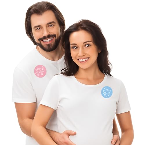 Pink & Blue Gender Reveal Stickers 40 Count – Team Boy & Girl Voting Decals for Party