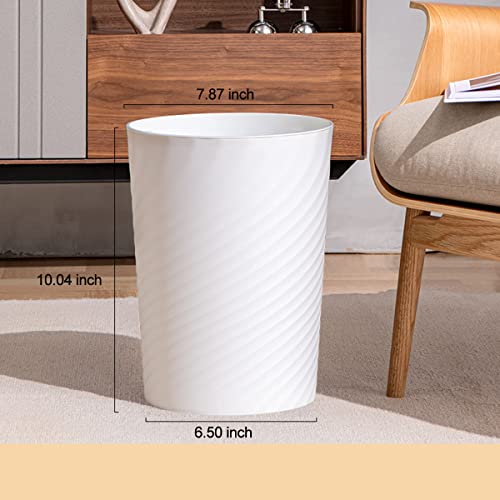 Small Bathroom Trash Can 1.8 Gallon Waste Basket 2 Pack White
