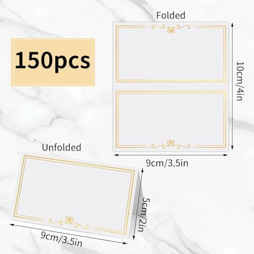 150-Pack Gold Foil Place Cards for Weddings and Party Buffet Food Labels