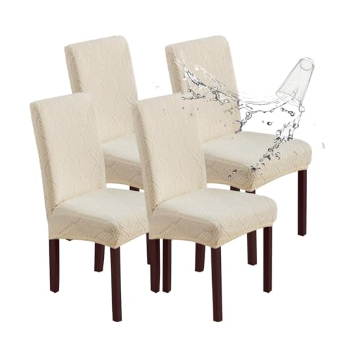 Waterproof Dining Chair Covers Set of 4 - Stretch & Removable
