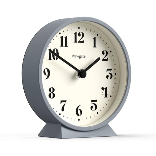 Modern Round Mantel Clock - French Navy Desk and Shelf Clock