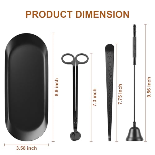 4-in-1 Stainless Steel Candle Care Kit with Storage Tray