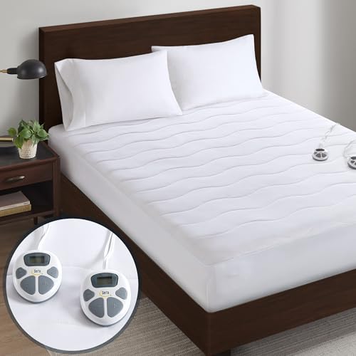 Heated Mattress Pad Queen with Dual Controller & 10 Heat Settings