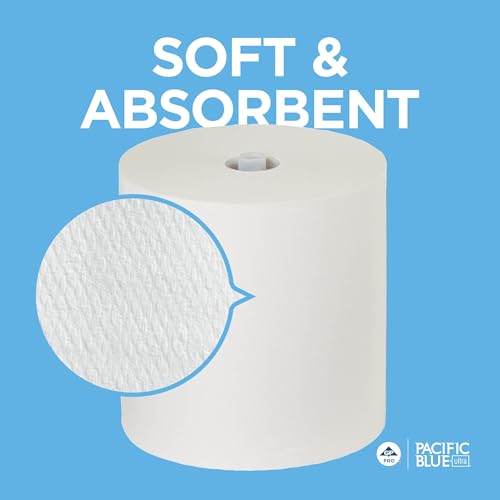 High-Capacity Commercial Paper Towel Rolls, White, 8-Inch x 1150 Ft (3 Pack)