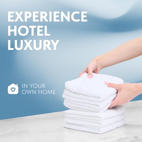 White Classic Luxury Cotton Washcloths 13x13 Inch - 650 GSM Turkish |
