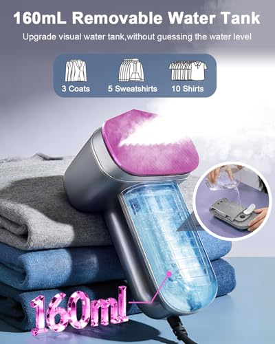 Casavok Grey Handheld Garment Steamer - Travel Clothes Steamer with 3-Layer Steam Technology