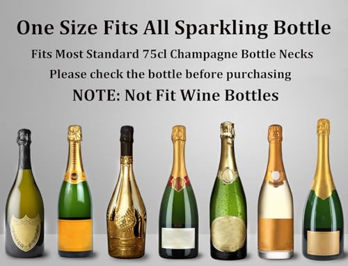 Stainless Steel Champagne Bottle Stoppers (2 Pack) - Sparkling Wine Sealer