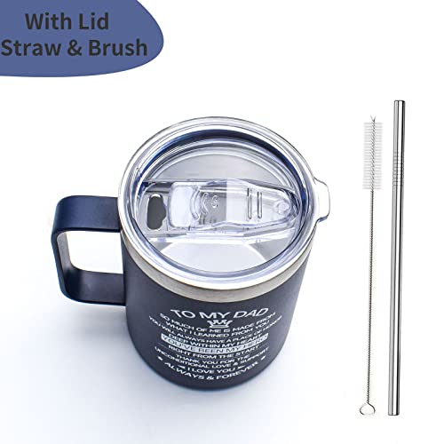 CHIUTUUY 14 oz Personalized Stainless Steel Tumbler for Son – Double Wall Insulated Mug with Lid & Straw