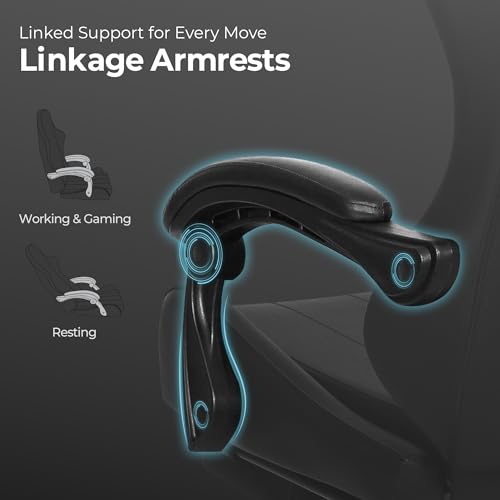 Ergonomic High-Back Gaming Desk Chair with Footrest & Lumbar Support