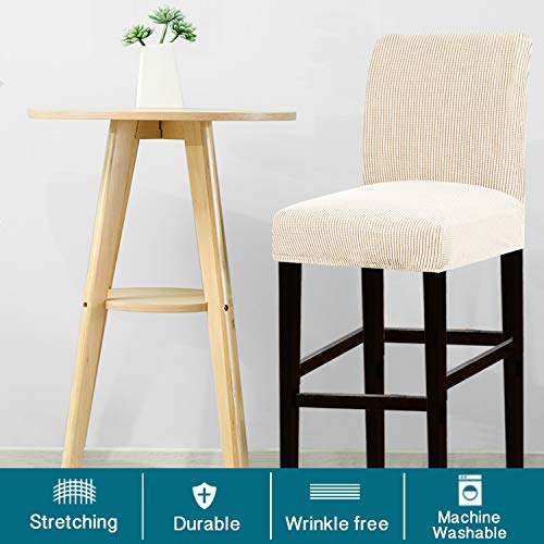 Stretch Bar Stool Covers Set of 4 - Jacquard Fabric Slipcovers