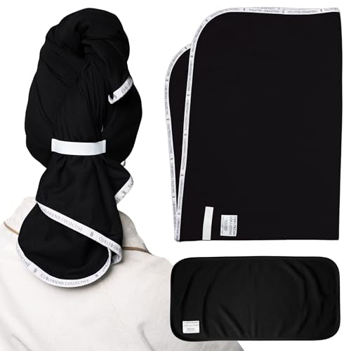 Cotton Hair Towel Duo: XL and Mini T-Shirt Towels for Curly Hair