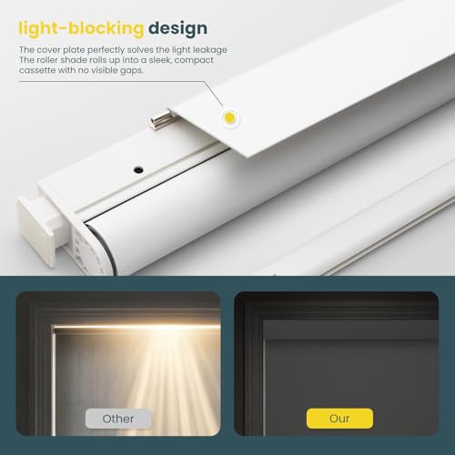 Motorized Cordless Roller Blinds with Remote Control - 34.5x72