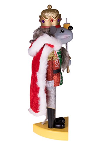 Mouse King 14-Inch Traditional Wooden Nutcracker - Festive Christmas Decor
