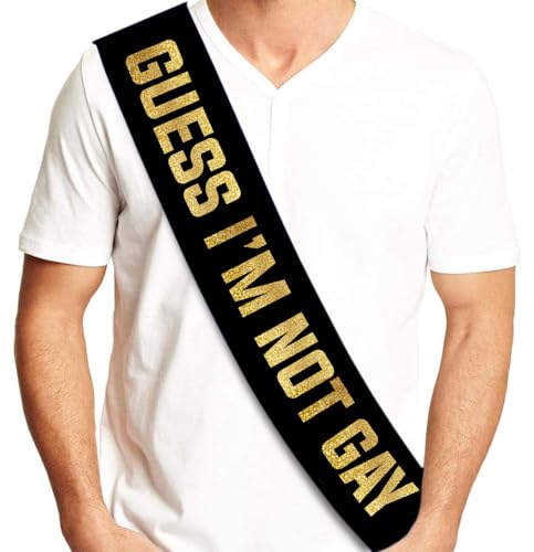 Funny Groom Sash for Bachelor Party - Satin Keepsake with Glitter Text