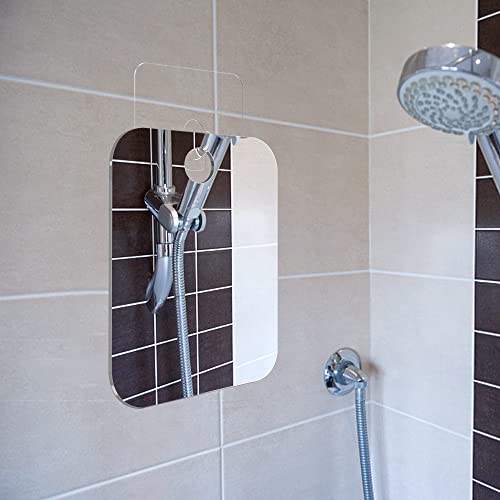 SAFEE MRROR Shatterproof Fogless Shower Mirror 10.7x8 Inch 2 Pack Unbreakable Bathroom Wall Mirror