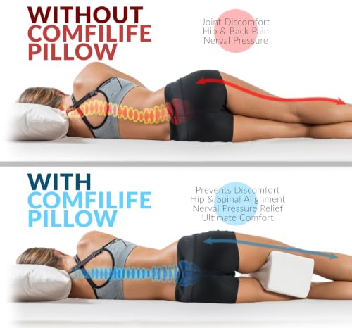 Cooling Knee Pillow for Side Sleepers – Memory Foam Leg Support