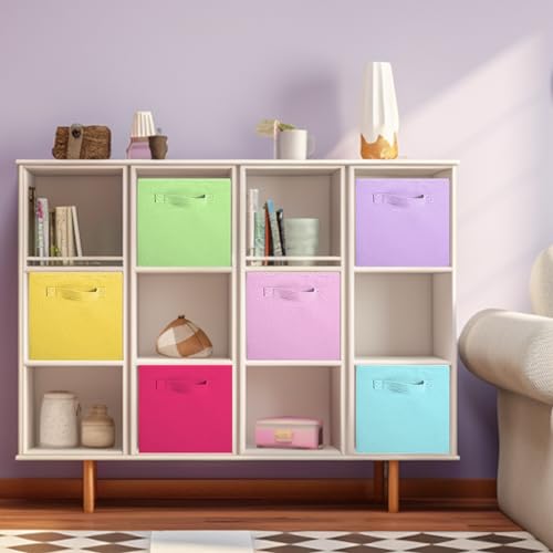 Foldable Fabric Storage Cubes 6 Pack 10.5 Inch Closet Organizers