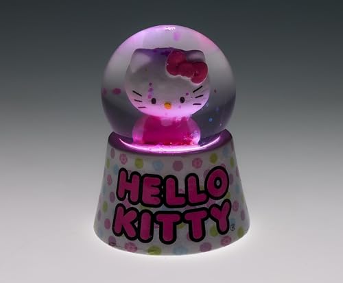 Polka Dot Mini Light-Up Snow Globe with Swirling Glitter, 3 Inches