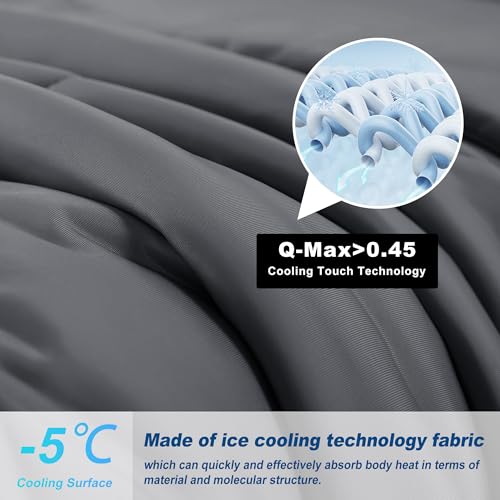 Bedsmile Cooling Comforter Queen Size - Reversible Cold Tech Ice Blanket