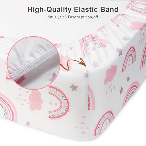 Soft Microfiber Baby Crib Fitted Sheets 2-Pack - Fits 28x52 Mattress