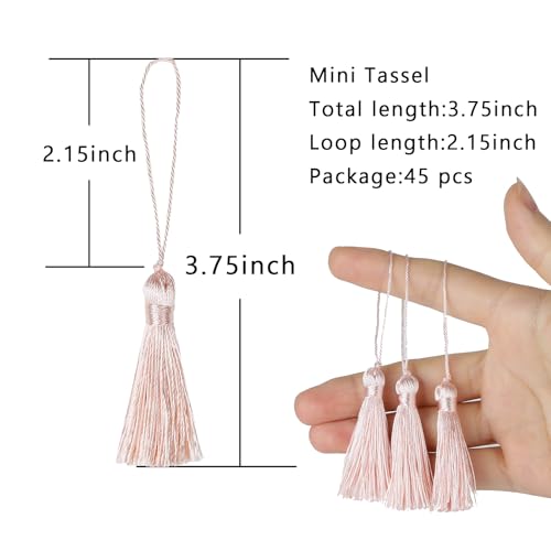45-Piece Mini Silky Tassels 3.75-Inch for Jewelry Making and DIY Crafts