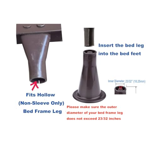 Replacement Bed Frame Feet to Replace Wheels - Non-Slip Glides (4 Pack)