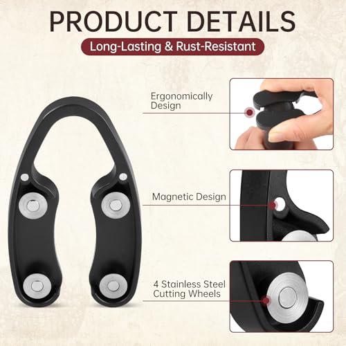 3-Pack Magnetic Wine Foil Cutter - Easy Squeeze & Twist Stainless Steel Blade Remover